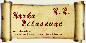 Marko Miloševac vizit kartica